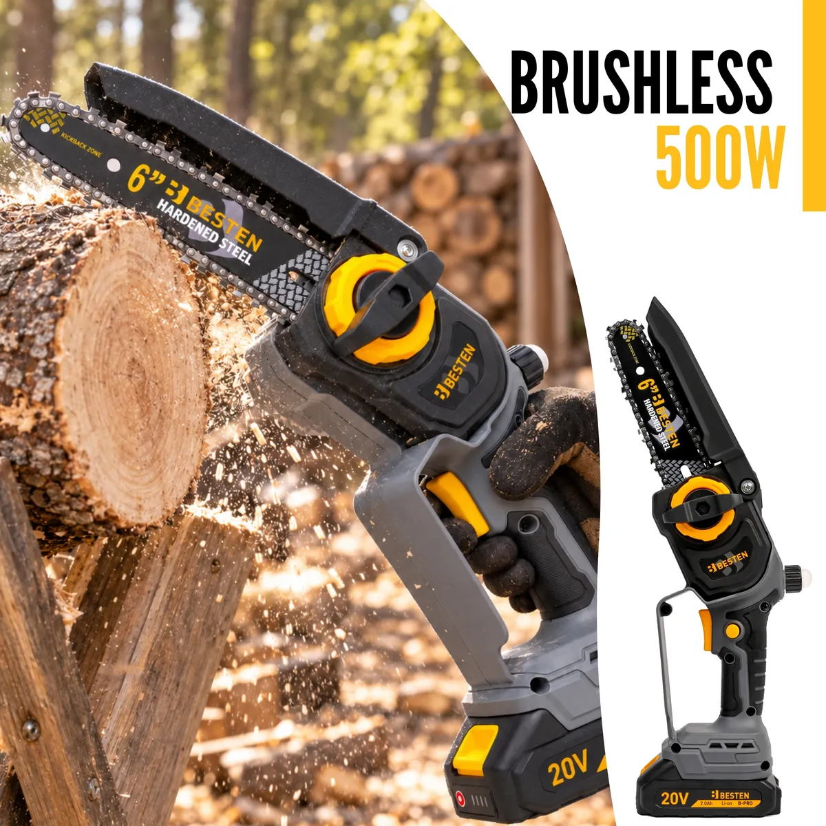 Piła akumulatorowa 8 i 10 cali BESTEN BE0002916 - silnik bezszczotkowy brushless